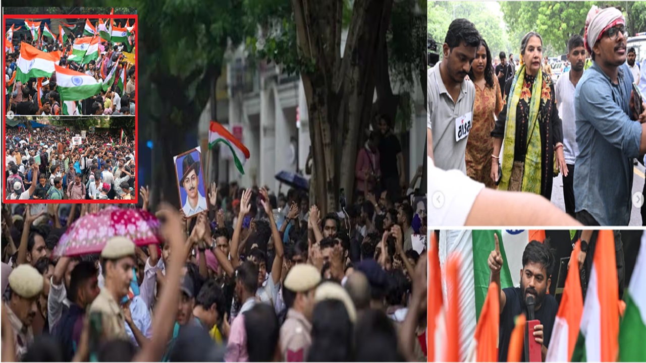 दगडांनी भरलेला डम्पर,काचा फुटलेली कार,लाठीचार्ज; आंदोलक संसद भवन परिसरात पोहोचले, नेमकी काय परिस्थिती?