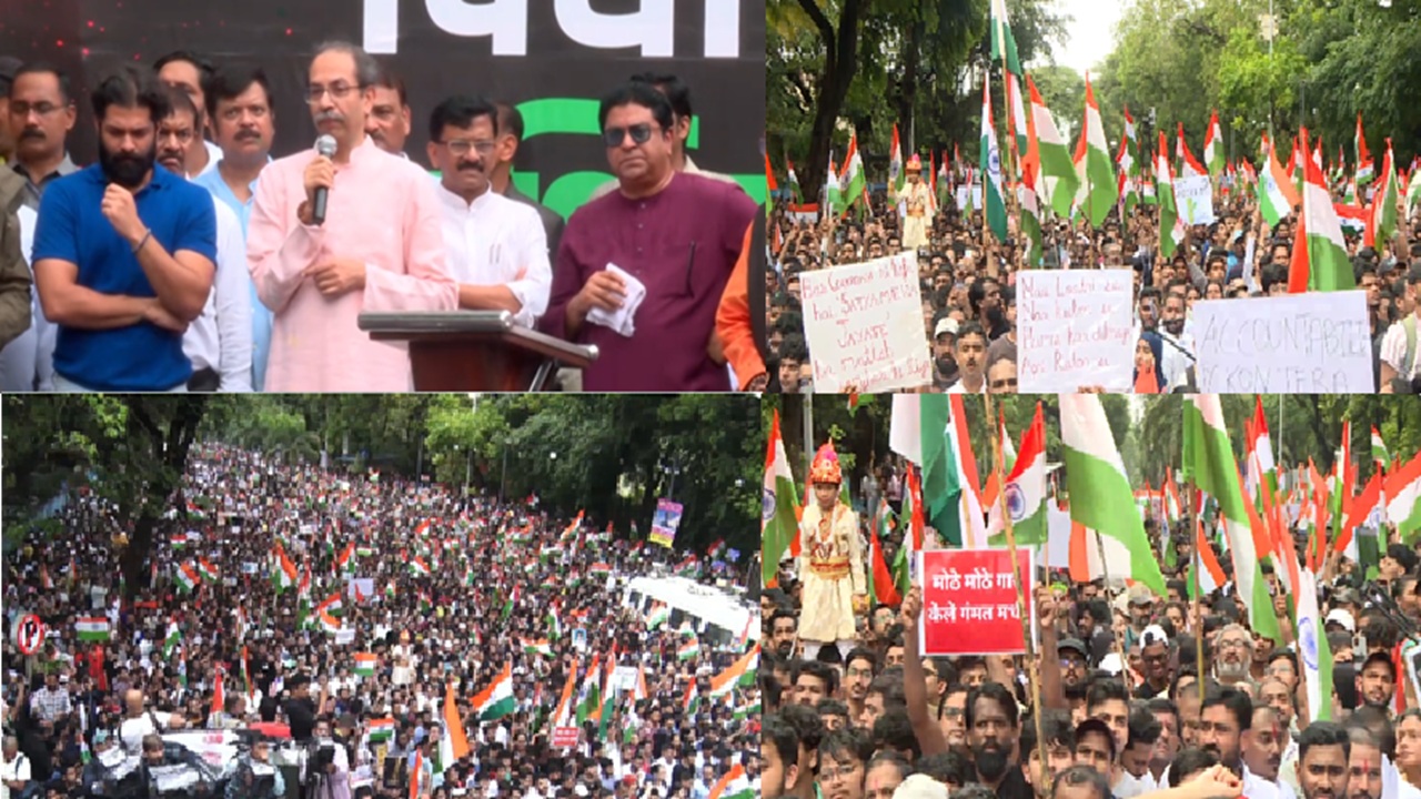 ठाकरे बंधूंची जल्लोष सभा; हातात तिरंगा अन् पोस्टर घेऊन सभा स्थळी हजारो Gen-Z ची गर्दी