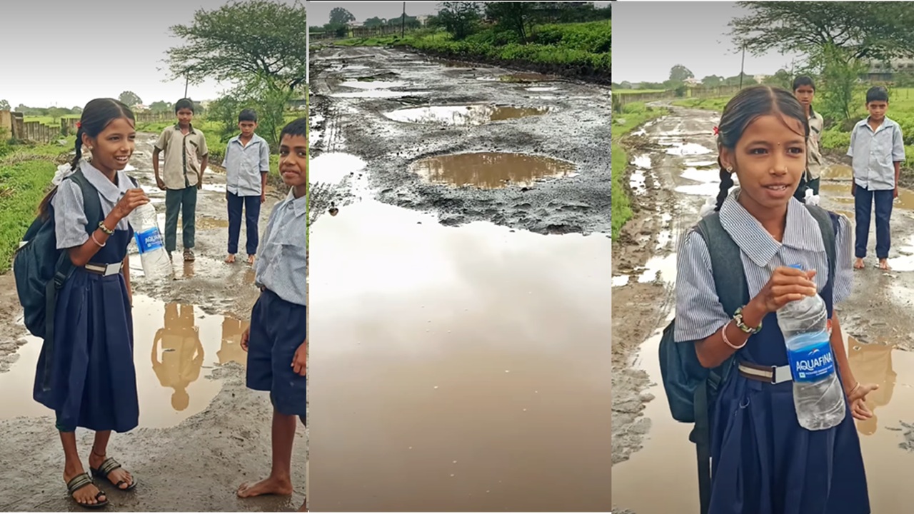 कर्जतनंतर आता नाशिकच्या चिमुकल्यांची कमाल! पाण्याच्या बॉटलचा माईक अन् रस्त्याच्या खड्ड्यांचा ‘ग्राऊंड रिपोर्ट’, व्हिडिओ व्हायरल