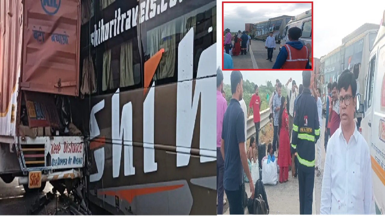 समृद्धी महामार्गावर अपघातांची मालिक संपेना! भरधाव ट्रॅव्हल्सची कंटेनरला धडक; एकाचा मृत्यू तर १० प्रवासी जखमी