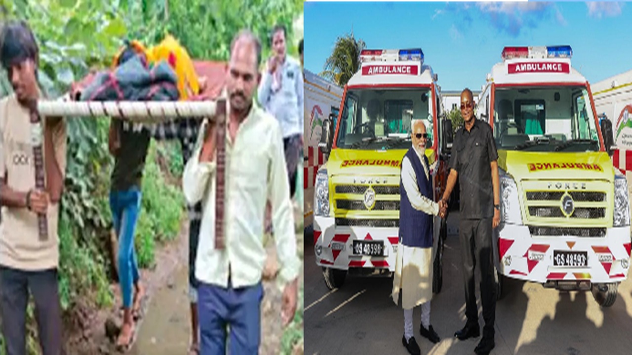 काय ही शासनाची उदासीनता? पक्क्या रस्त्याअभावी गर्भवतीला खाटेवरून रुग्णालयात घेऊन जाण्याची वेळ